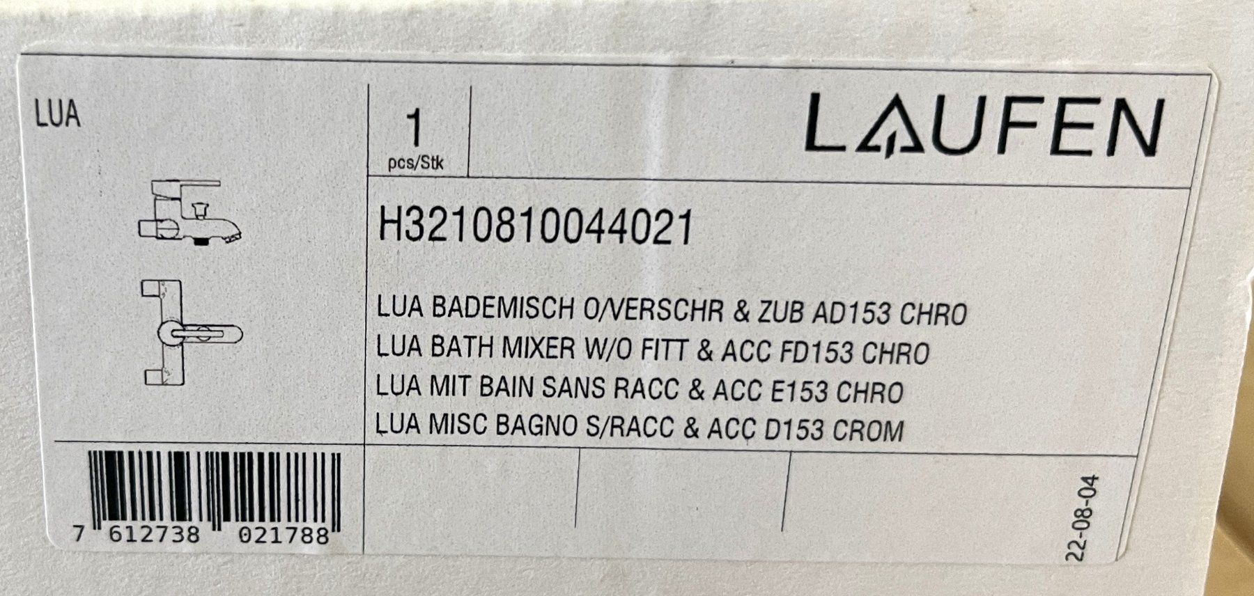 Laufen Rubinetteria: Laufen EH-Bademischer -  Lua H3210810044021 – Nuovo e nell'imballaggio originale da Oftringen venduto da Vucki 2