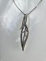 Lange Silber Kette mit Anhänger