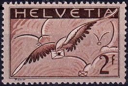 1930, Flugpost Nr. F13, postfrisch **, Marke mit Befund BPB.