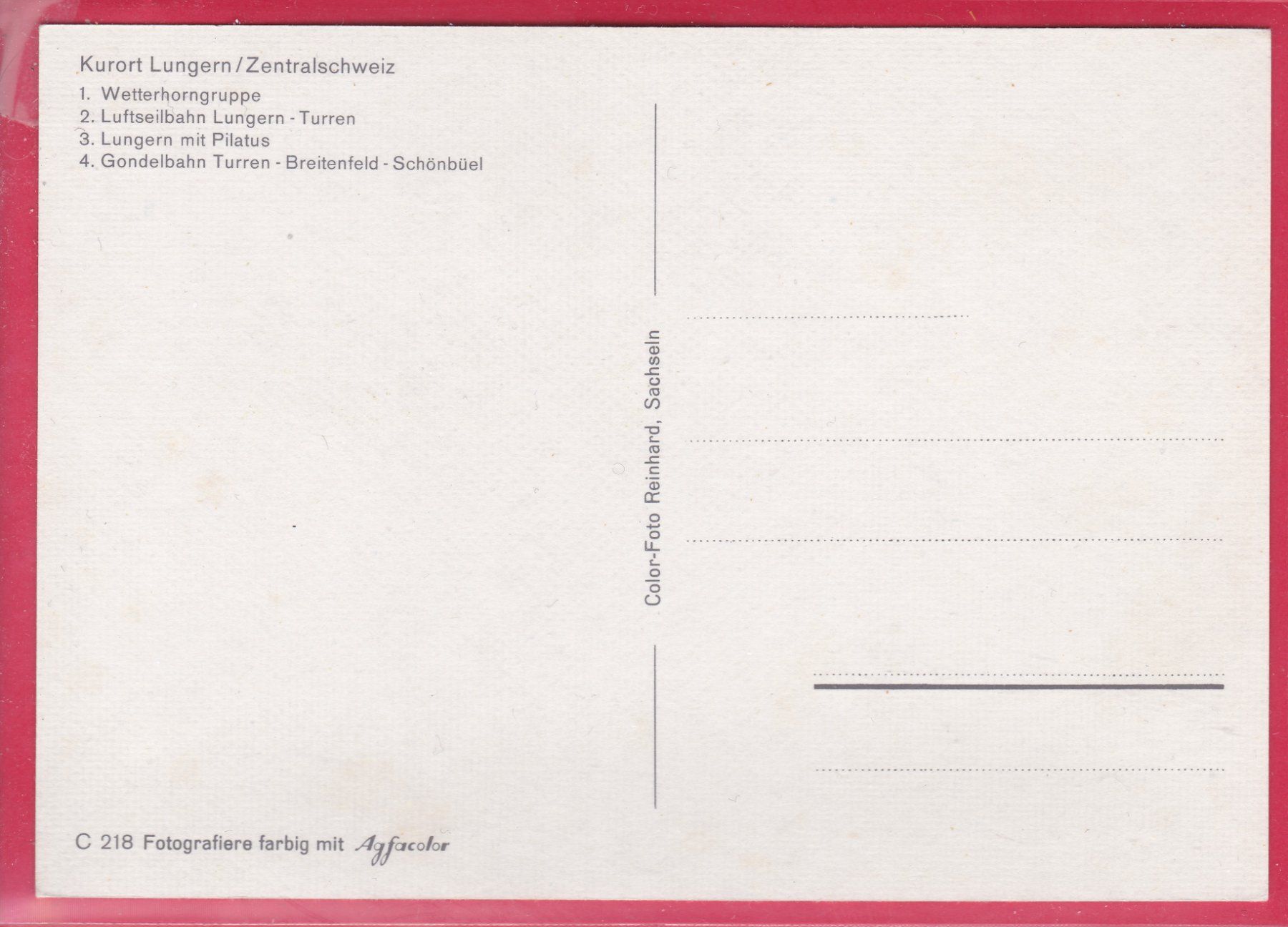 Cartoline postali: KURORT LUNGERN (4-BILD) – Usato da Oberrieden venduto da Gebirgsstelze 1