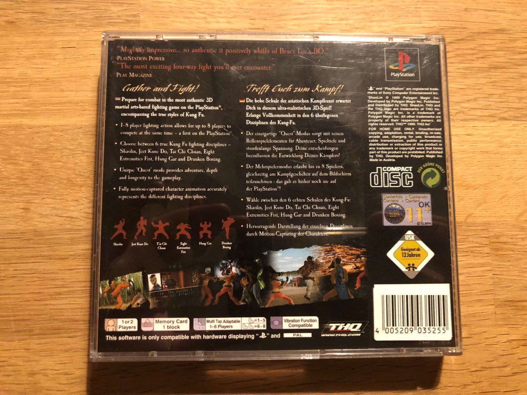 Sony Giochi: Shaolin für Sony PlayStation – Usato da Kestenholz venduto da Matti_09 1