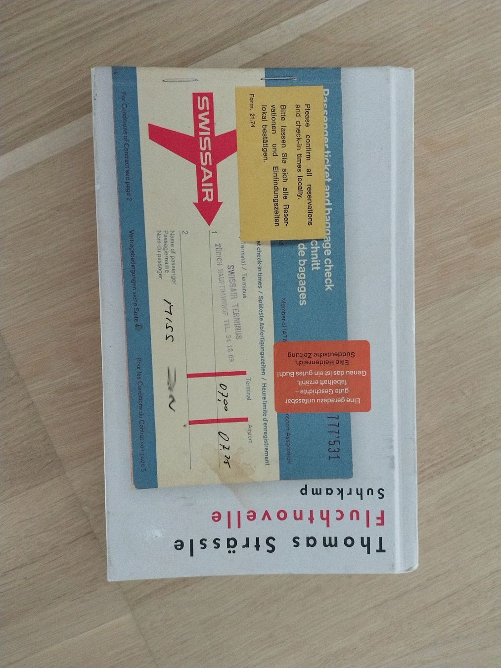 Bücher: Fluchtnovelle - Thomas Strässle – Gebraucht aus Regensdorf von szo_xjg5