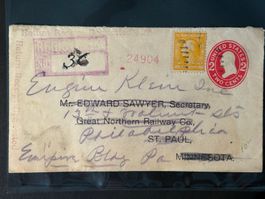 R-Brief 1911: von Champlain via St. Paul nach Philadelphia