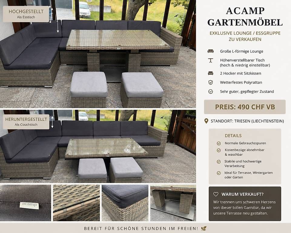 Set di tavolo e panche: Garten – Usato da Triesen venduto da kar_9swc