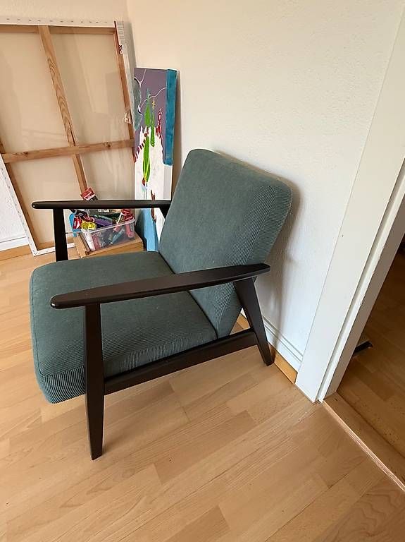 Sessel: IKEA EKENÄSET Sessel  Kelinge Grautürkis – Gebraucht aus Malters von jap_8b55