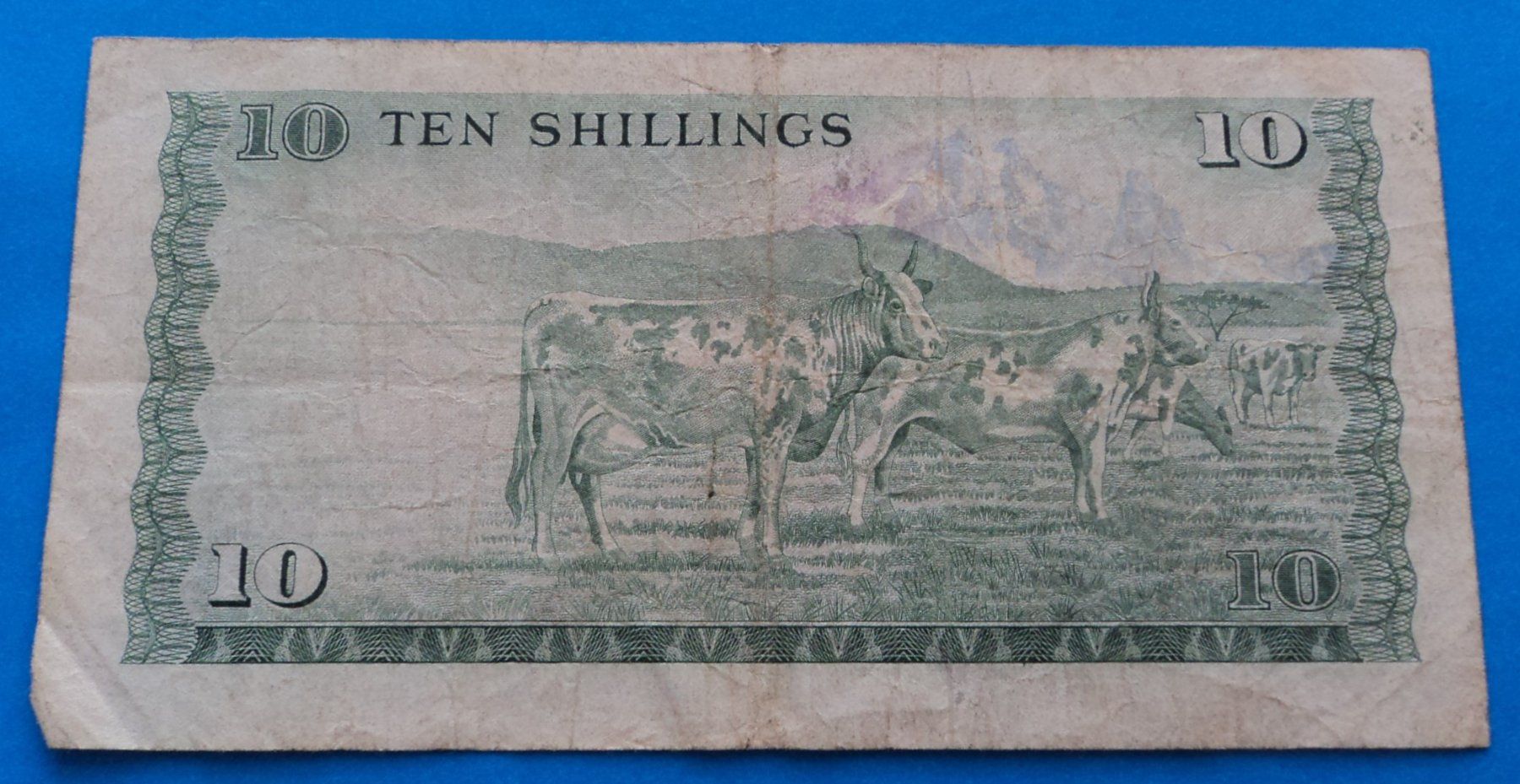 Banknoten: Kenya: 10 Shillings 1976, S – Gebraucht aus Basel von maripas17 1