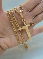 Kette + Kreuzanhänger, Kreuzhalskette für Männer oder Unisex