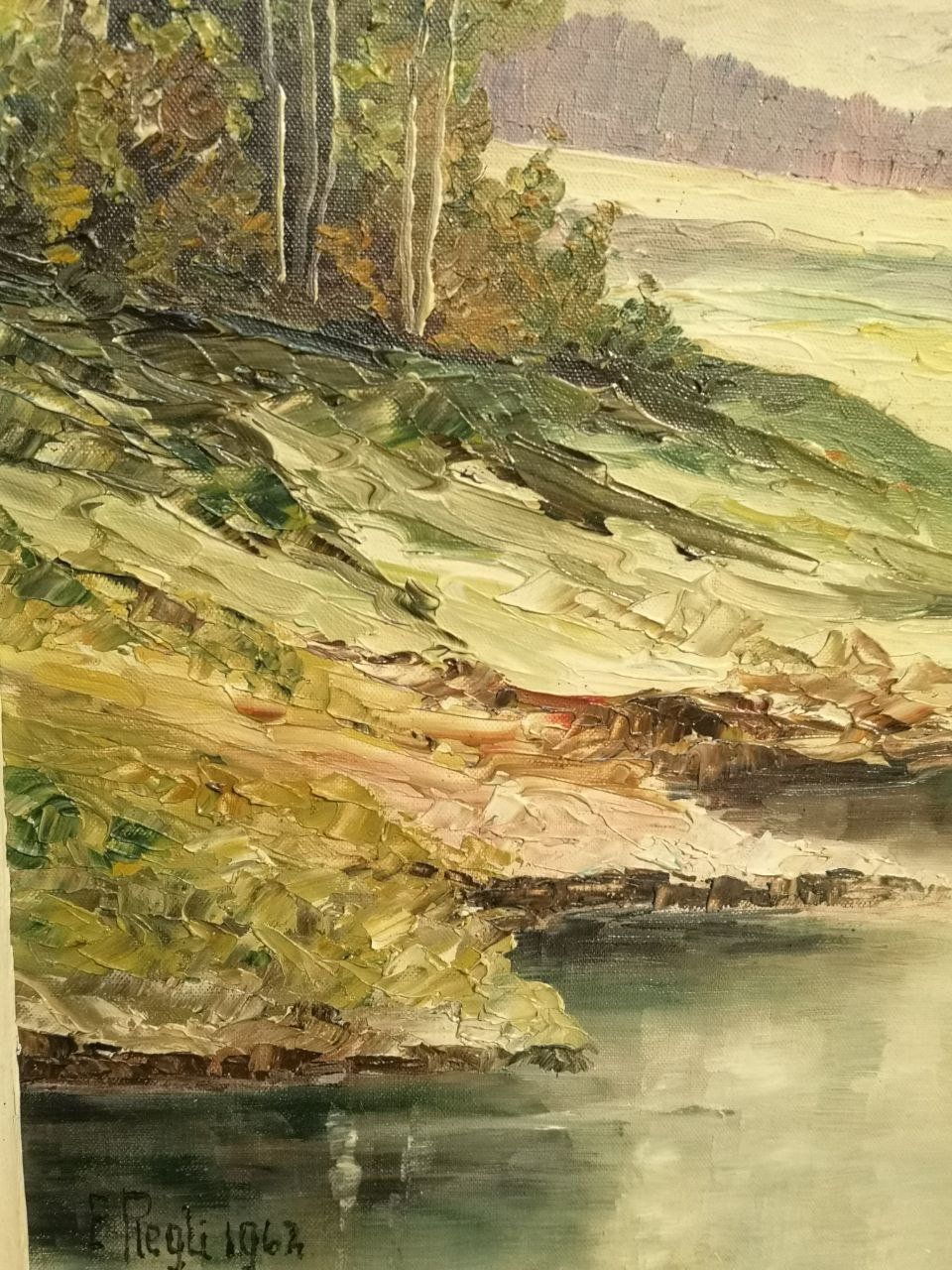 Dipinti: Ölgemälde (Herbstlandschaft) von E. Regli, 1962 – Usato da Bern venduto da Yunkom 3