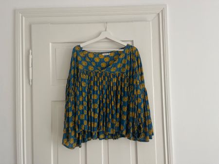 Genesis Bluse One Size – handmade, blau gelb, sehr schön