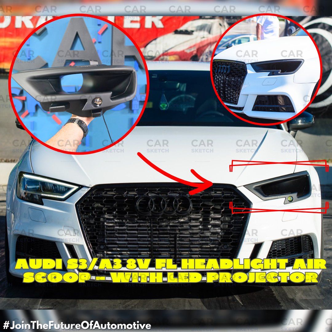 Fari: Audi RS3/S3/A3 8V FL Scheinwerfer-Lufthutze LED – Nuovo (secondo la descrizione) da Dietikon venduto da CarSketch