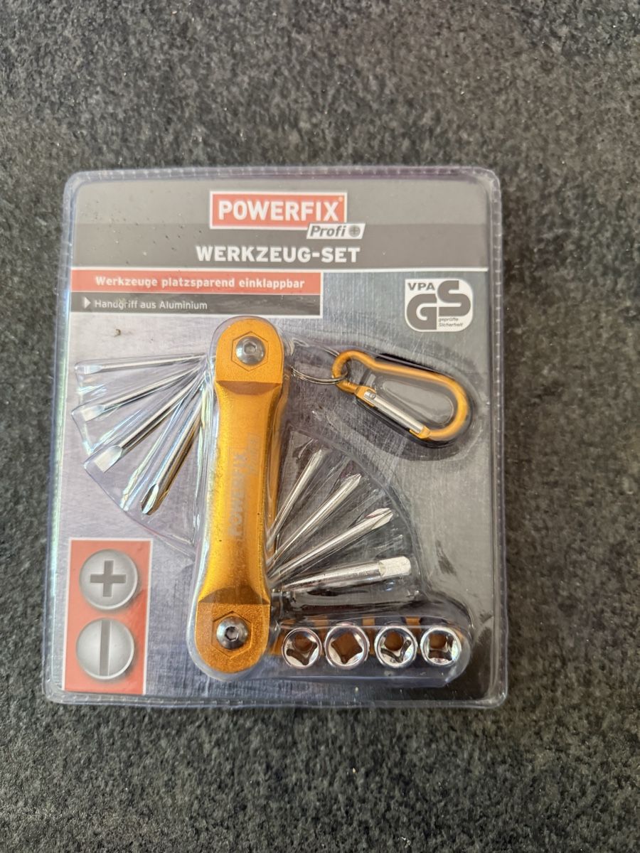 Tous les outils: POWERFIX Werkzeug-Set Multitool Orange Aluminium Neu – Neuf avec emballage d'origine à BASEL par zum_schneugge