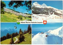 Leysin - 4 Bild AK Hôtel Reine Fabiola