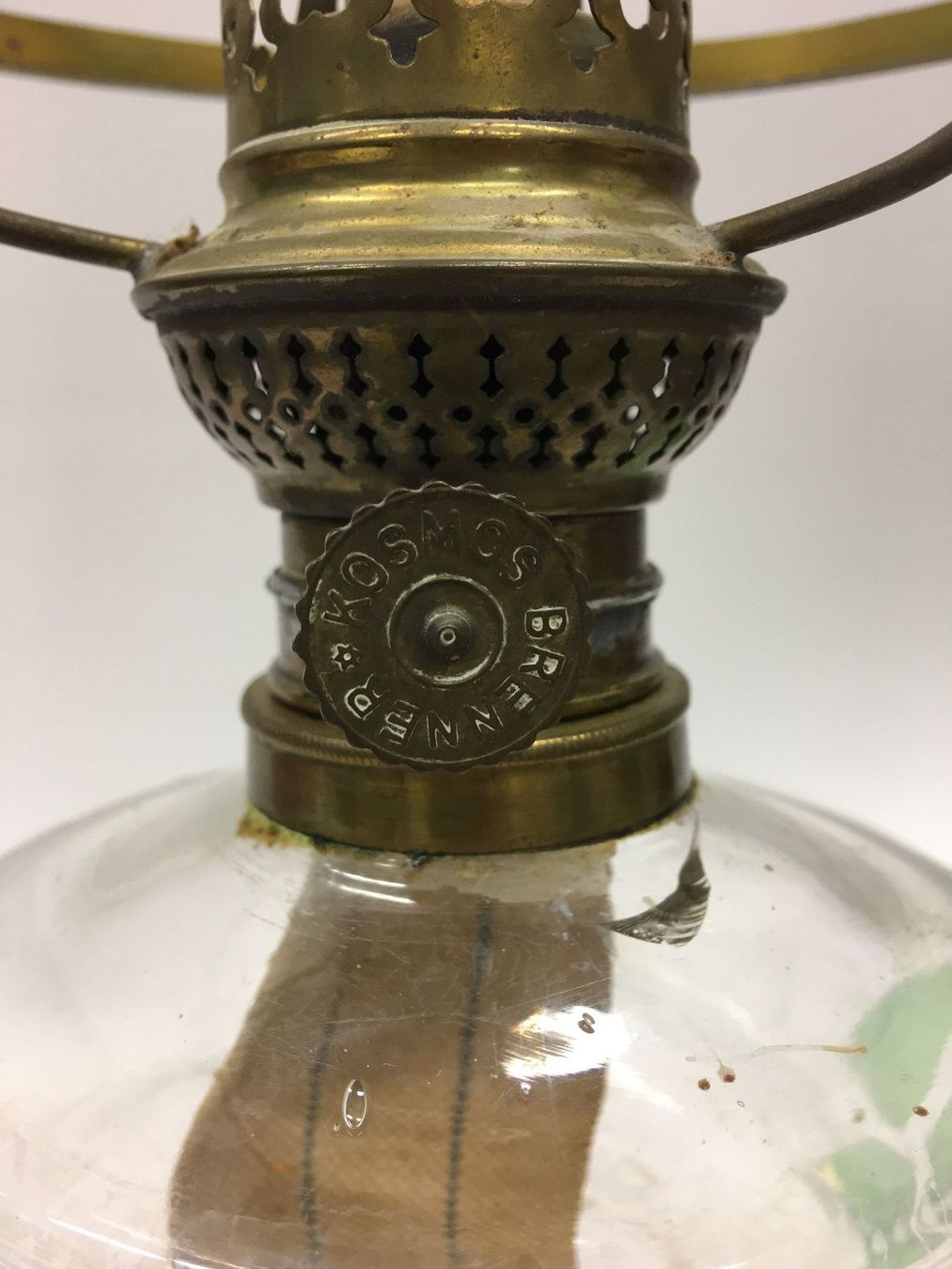 Lampade: Petrollampe Kosmos Brenner Milchglasgrün – Usato da Olten venduto da ELHANDEL 1