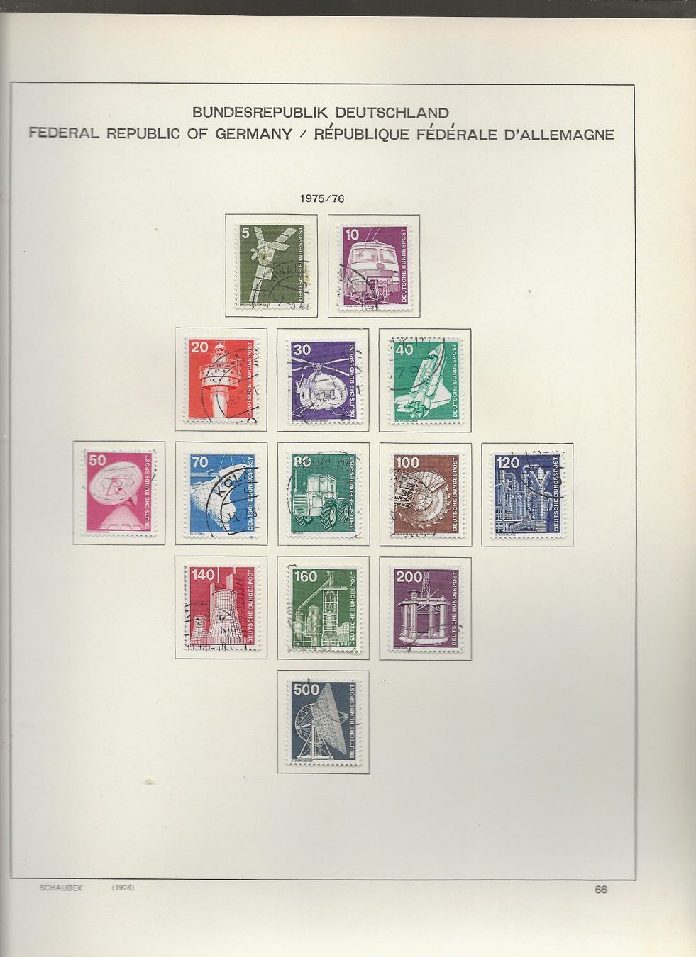 Alle Briefmarken: Marken Deutschland BRD  1975 bis 1976 – Gebraucht aus Au ZH von xelagreb01 5