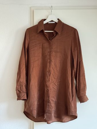 Peter Hahn Bluse brown size 36 Cupro Cotton Mix