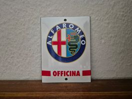 Emailschild Alfa Romeo Werkstatt Service Logo Emaille Schild