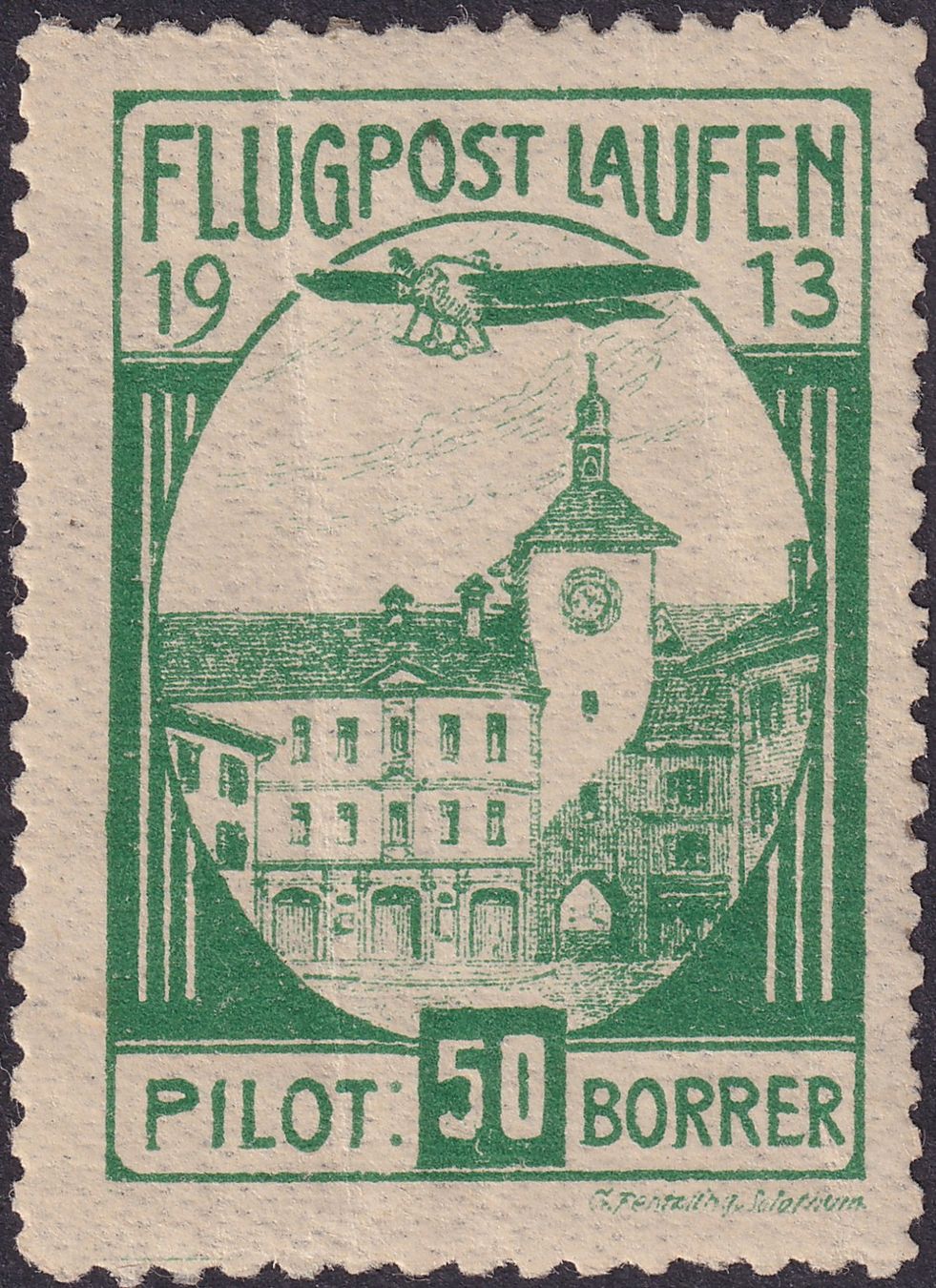 Tutti i francobolli: 1913, Flugpost-Vorläufer LAUFEN postfrisch **, Kat: 1100.-+ – Usato da Sursee venduto da Luzernerraute