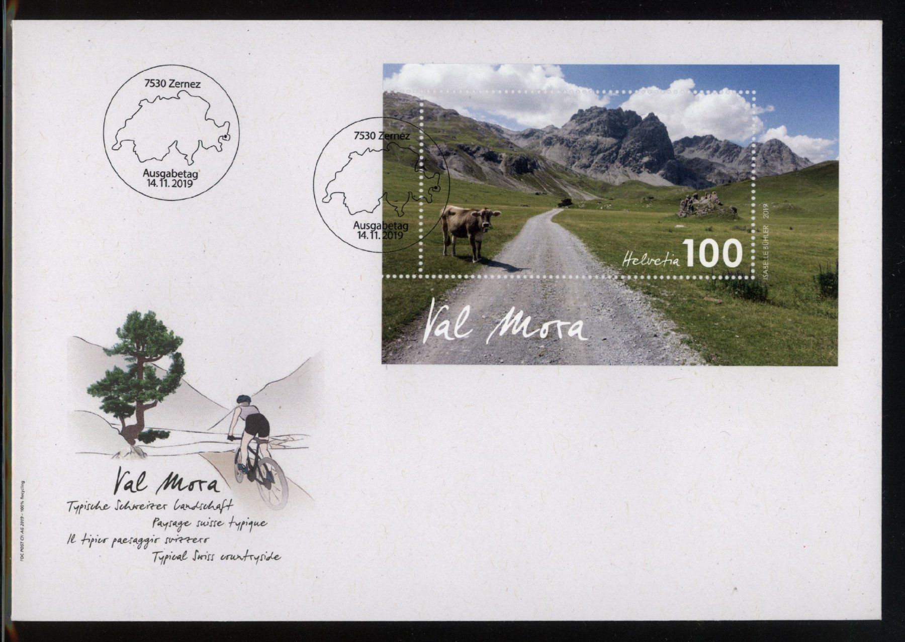 Tutti i francobolli: 2019, FDC, Typische Schweizer Landschaft (Nr. 1762), E6 – Usato da Willisau venduto da Vollstempel
