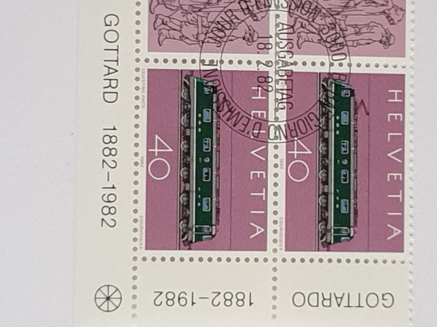 Tutti i francobolli: (141)100 Jahre Gotthard-Bahn im Bogen ET – Usato da Schwarzhäusern venduto da Inot3 6