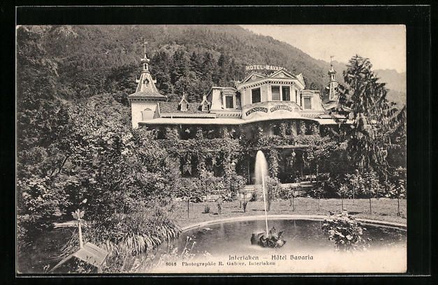 Cartoline postali: AK Interlaken, Hotel Bavaria, 1907 – Usato da Berlin venduto da bartko-reher