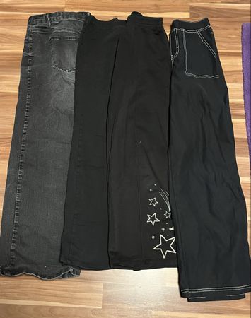 Schwarzes Hosenset 146/152 Wide size, Jeans, Leggins