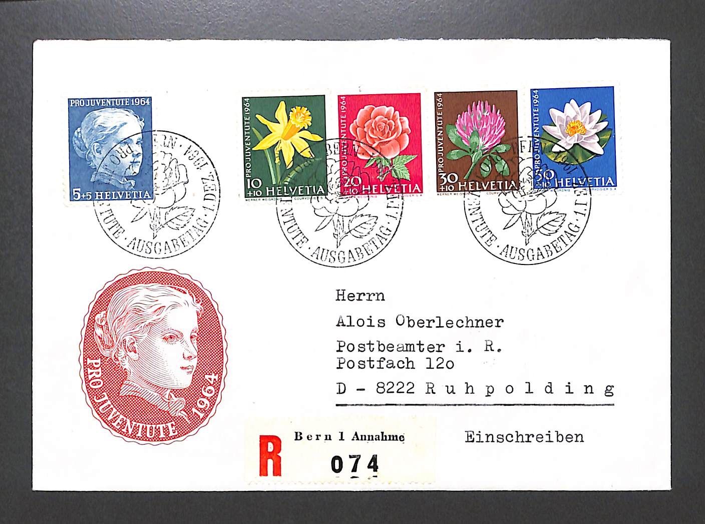 Tutti i francobolli: 1964 FDC Pro Juventute illustriert Einschreiben – Usato da Zürich venduto da Nobs1