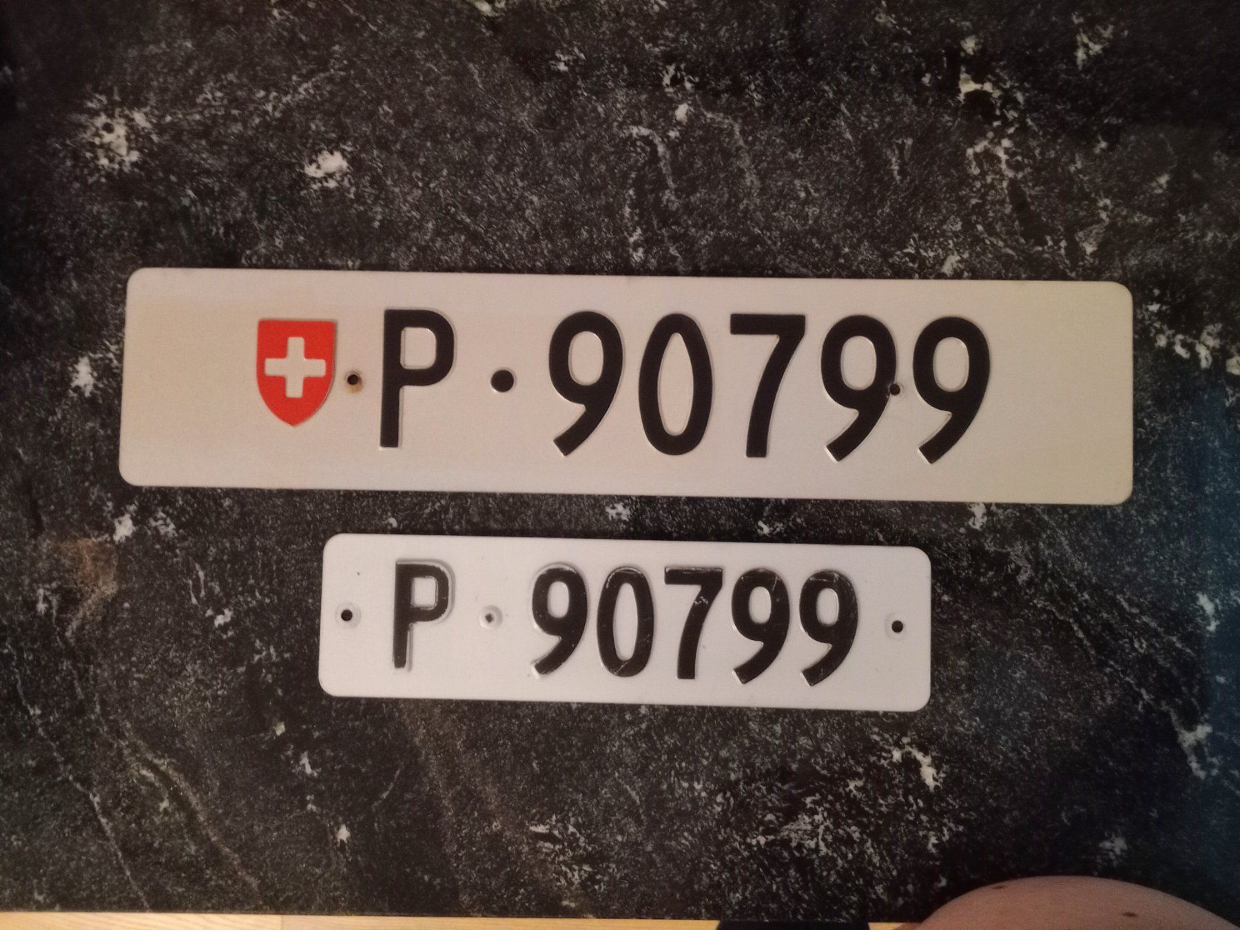 Schilder: 2x Nummernschild PTT Post ausrangiert 90799 – Gebraucht aus Küttigen von Melisch1000