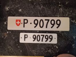 2x Nummernschild PTT Post ausrangiert 90799