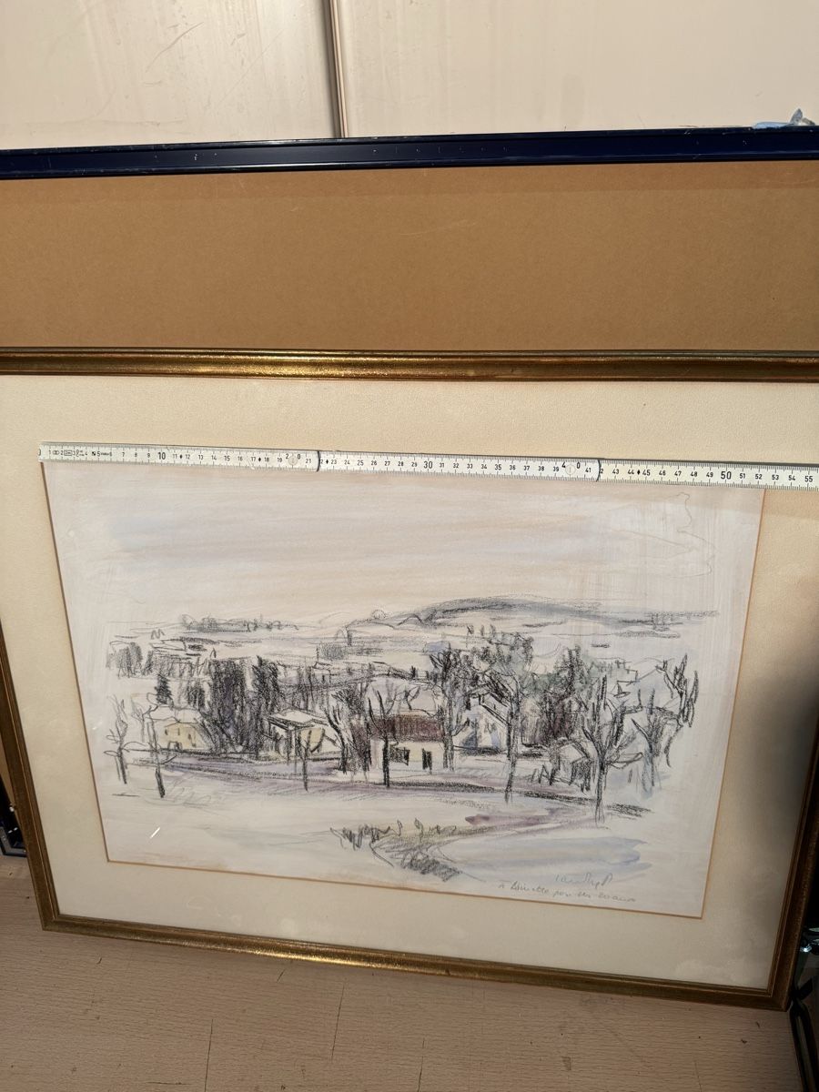 Gemälde: Framed Original Signed Landscape Drawing, Ready to Hang – Gebraucht aus Lausanne von vas_cdb2 4