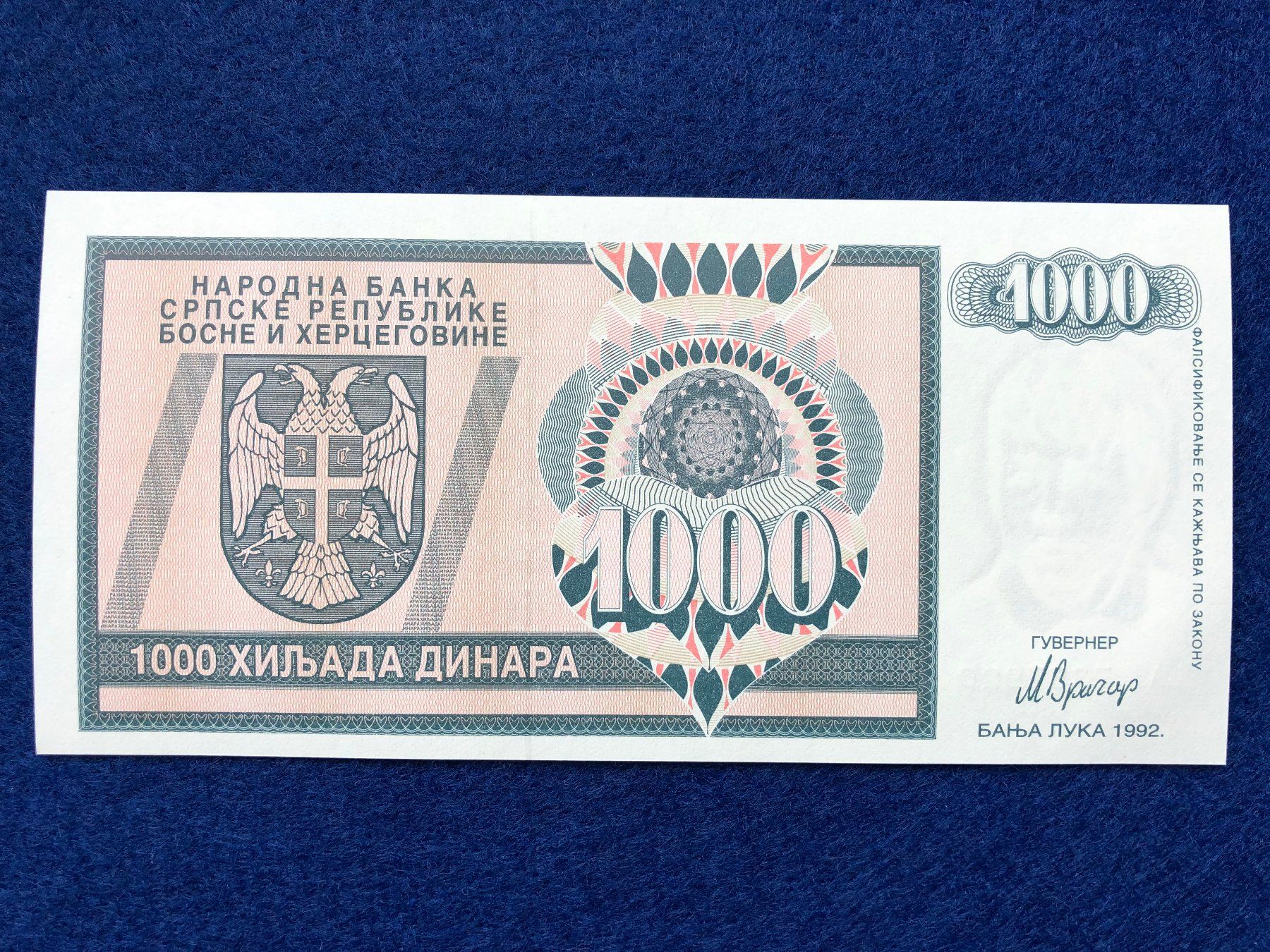 Banconote: Banja Luka 1992 - 10 x 1000 Dinara UNC – Nuovo e nell'imballaggio originale da Pfäffikon SZ venduto da Sieben77 5