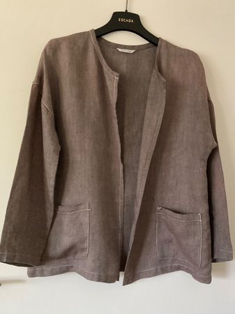 MAX MARA 100% Leinen oversize Jacke Gr 38 braun