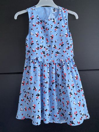 Robe d'été bleue à fleurs - dos nu - NafNaf 8A/128cm