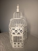 Shabby Chic Deko Vogelkäfig Metall weiss neuwertig 