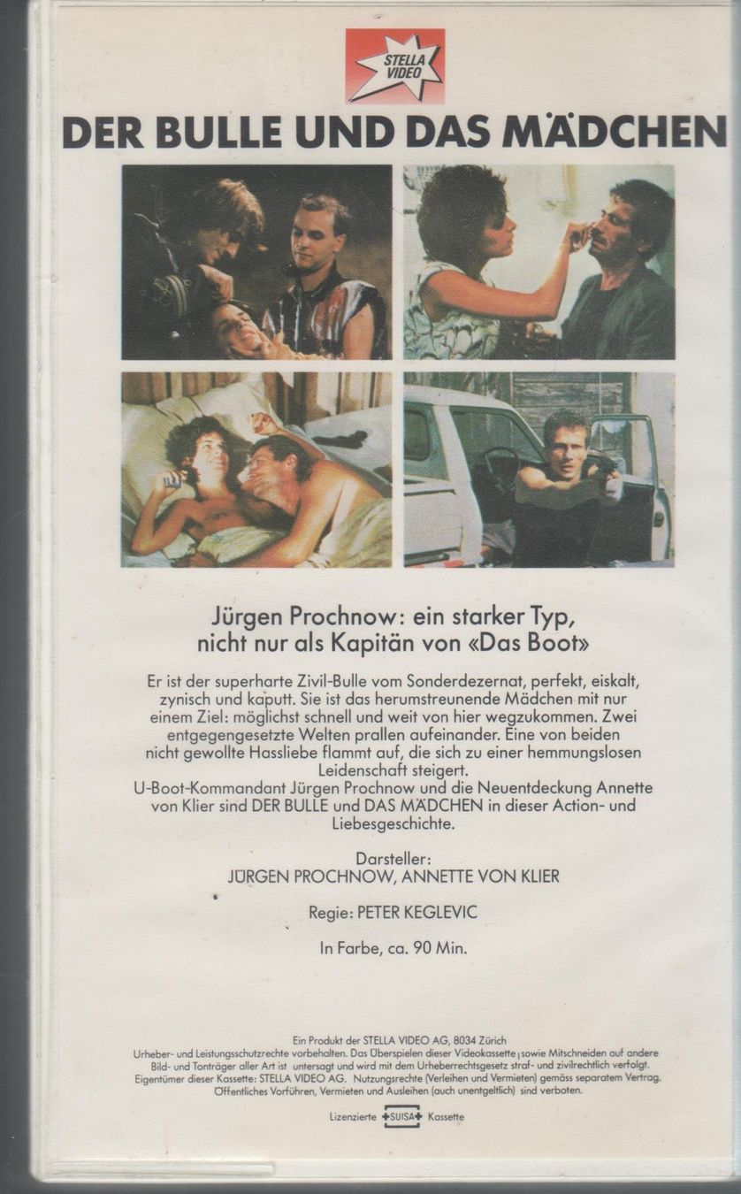 Toutes les VHS: Der Bulle und das Mädchen - Jürgen Prochnow Stella Video VHS – D'occasion à Remetschwil par Hofiii 1