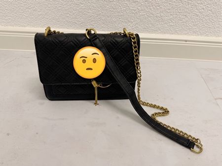 Elegant schwarze Umhängetasche mit goldenen Details (Neu)