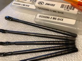 M6 & M8 Gewindebohrer lang f. GG, ALU etc., Neu von DC SWISS
