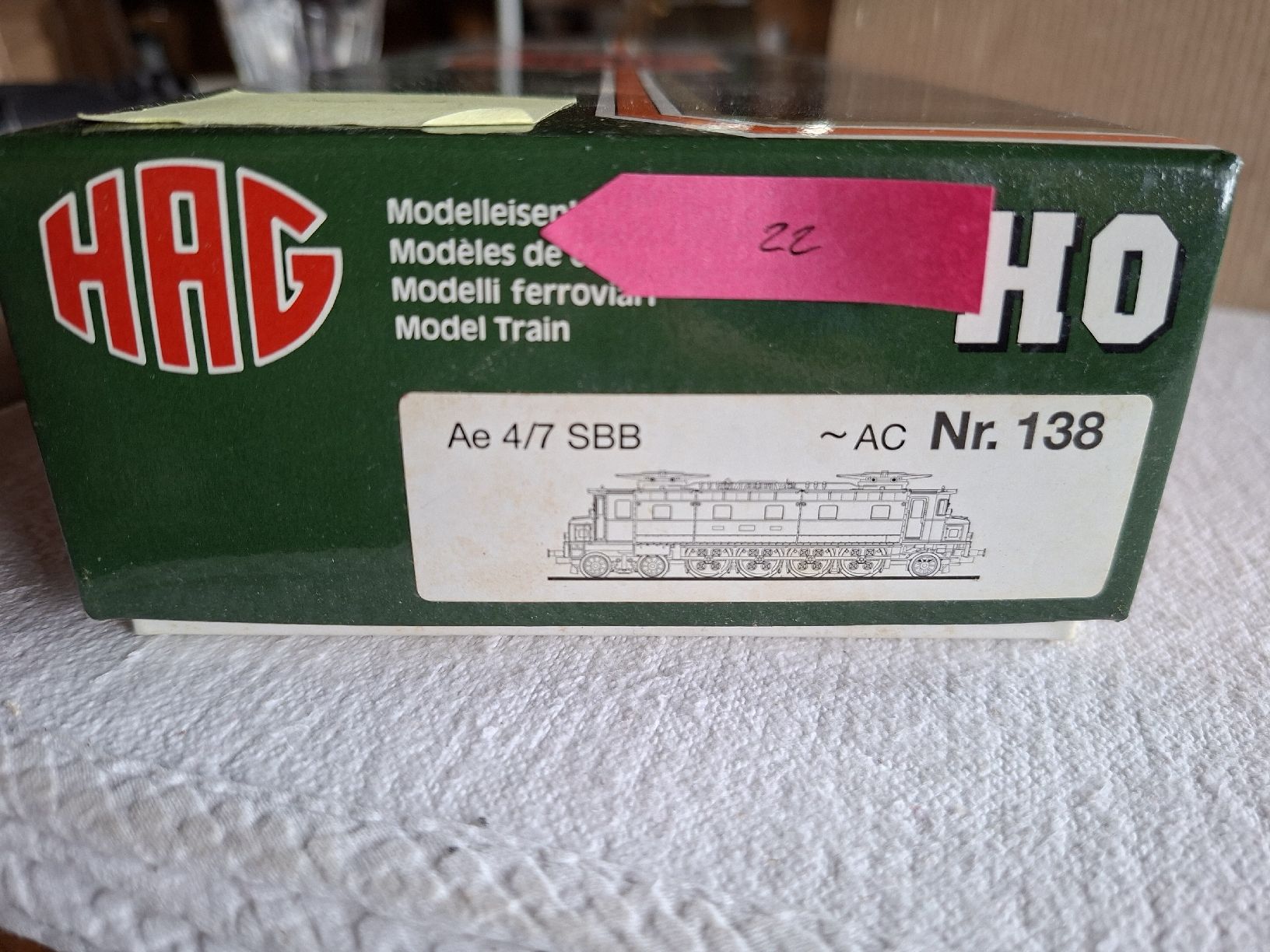 Hag Modellini di ferrovie: HAG Ae 4/7 SBB Grün AC Nr. 138 – Usato da Lohn-Ammannsegg venduto da schwerti53
