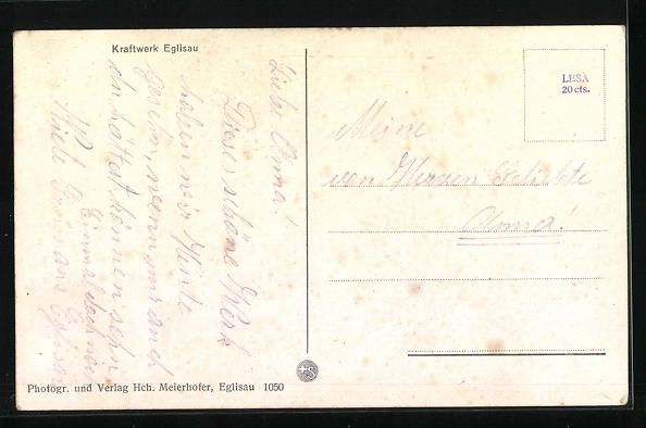 Cartoline postali: AK Eglisau, Kraftwerk Eglisau – Usato da Berlin venduto da bartko-reher 1