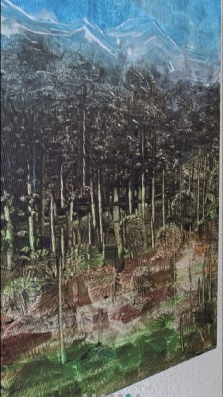 Dipinti: Gemälde "  Tannenwald " handmade 46×33 – Nuovo (secondo la descrizione) da Riehen venduto da Steinbock1970 4