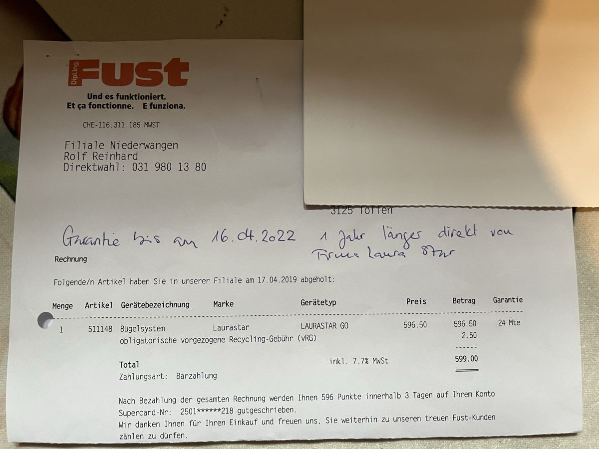 Laurastar Bügeleisen: Laura Star Go – Defekt aus Toffen von Coroner 4