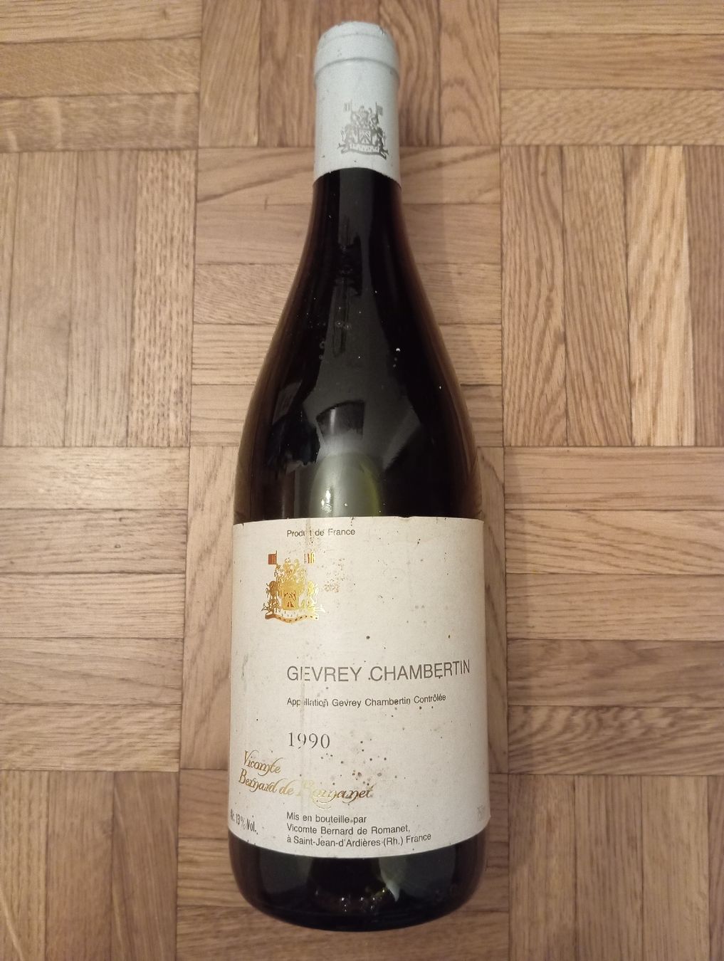Vino: Gevrey-Chambertin 1990 - Vin Rouge d'Exception - Cave 55 ans – Usato da Sion venduto da norns