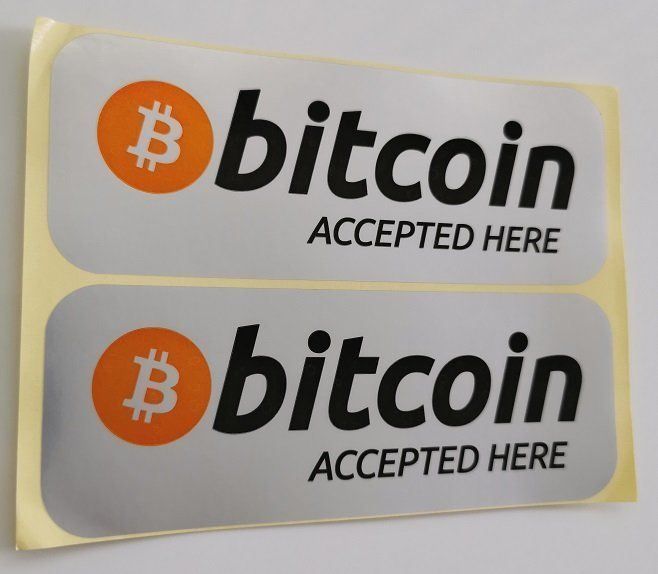 Sticker: Bitcoin accepted here  - 2 Aufkleber – Nuovo e nell'imballaggio originale da Wilen b. Wollerau venduto da morethanmusic