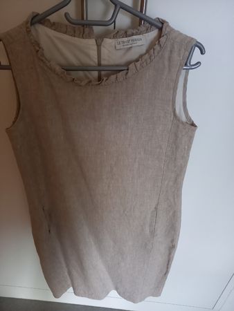 Kleid Le Tricot Perugia Leinen Grösse 36 beige Neuwertig