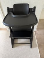 Hochstuhl Tripp Trapp Schwarz mit Babyset - Tisch - Kissen