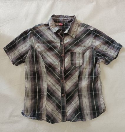 Damen Bluse Gr XS (34) kariert grau/schwarz Hemd, Contagie