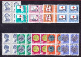 1962+1963 Pro Patria Viererblocksätze **Postfrisch SBK 42Fr.