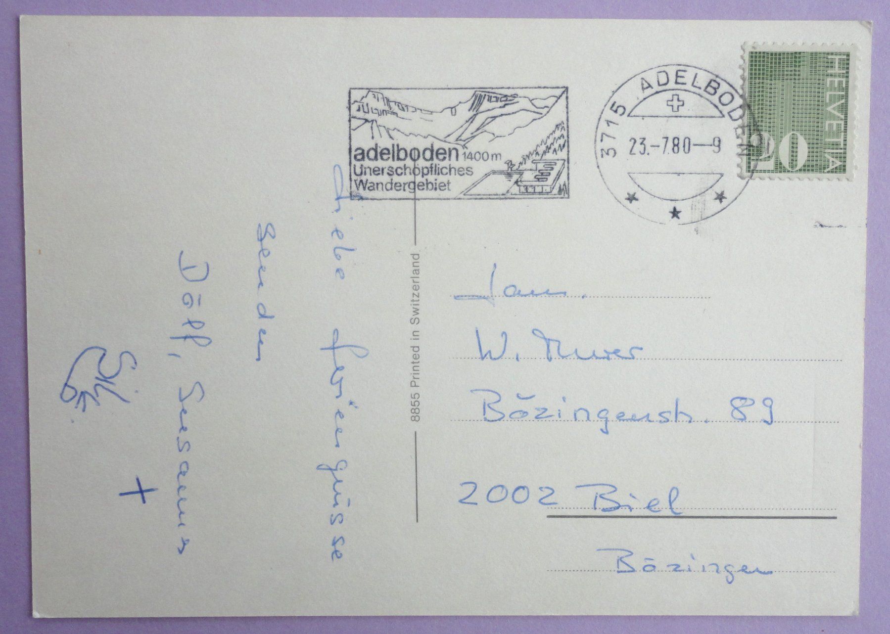 Cartoline postali: Adelboden – Usato da Fétigny venduto da Billy2miny 1