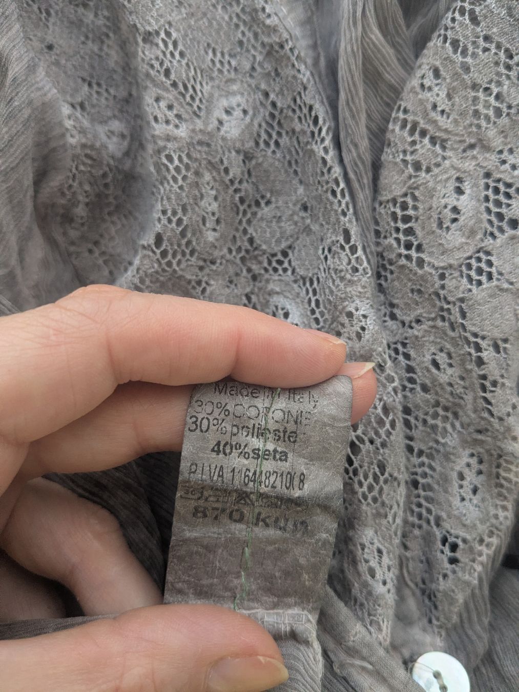 Camicette: Damen Bluse grau Spitze Seide 40% Grösse S – Usato da Rorschach venduto da olg_5qq2 2