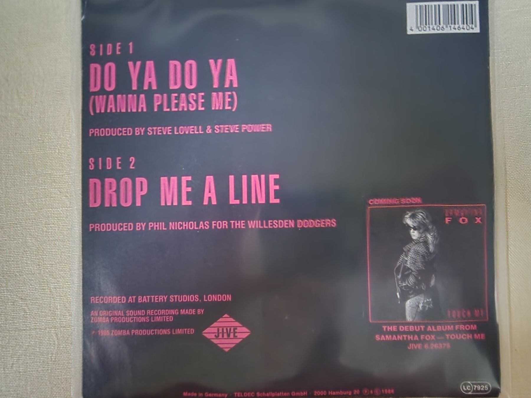 Dischi in vinile: Samantha Fox Single – Do Ya Do Ya – Usato da Root venduto da atelier22 1