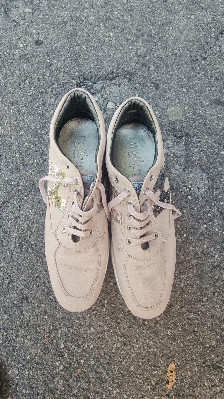 Scarpe da donna: Chaussures Hogan à paillettes rose – Usato da Vevey venduto da fer3ica 3